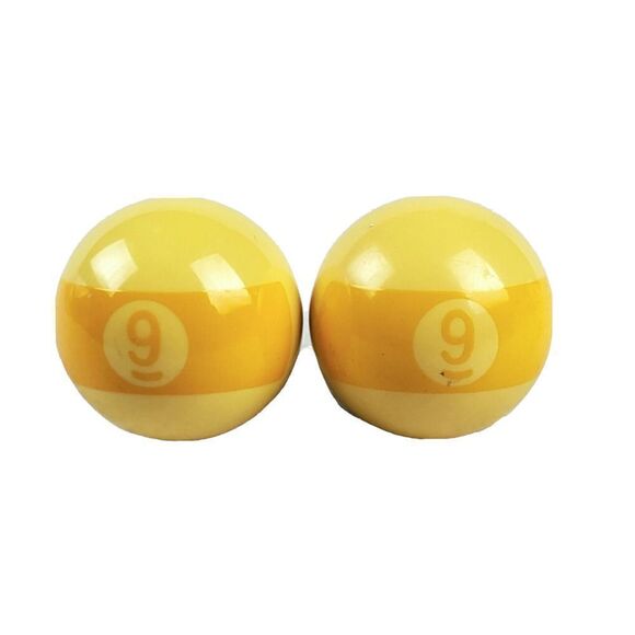 2 Replacement Mini Billiard Pool Balls 1.5" Number #9 Stripe Yellow 1.5oz Small - Picture 1 of 2